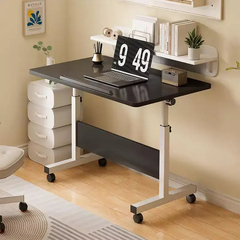 Scrivania Regolabile in Piedi (80x40cm, Altezza 65-87cm) Scrivania per Computer Mobile e Pieghevole con Ruote per Ufficio Domestico, Tavolino Portatile su Ruote