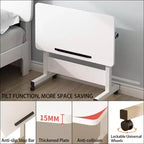 Scrivania Regolabile in Piedi (80x40cm, Altezza 65-87cm) Scrivania per Computer Mobile e Pieghevole con Ruote per Ufficio Domestico, Tavolino Portatile su Ruote