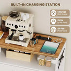Mobile credenza da 47 pollici - Tavolino da caffè in legno con ante a chiusura ammortizzata e ripiano regolabile, armadietto dispensa da caffè per piccola cucina, monolocale
