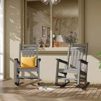Sedie a Dondolo da Esterno Oversize in HDPE, Sedie a Dondolo da Giardino Resistenti per Tutte le Condizioni Atmosferiche, Sedie a Dondolo Durevoli per Portico, Esterno, Cortile Anteriore, Terrazza, Giardino
