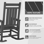 Sedie a Dondolo da Esterno Oversize in HDPE, Sedie a Dondolo da Giardino Resistenti per Tutte le Condizioni Atmosferiche, Sedie a Dondolo Durevoli per Portico, Esterno, Cortile Anteriore, Terrazza, Giardino