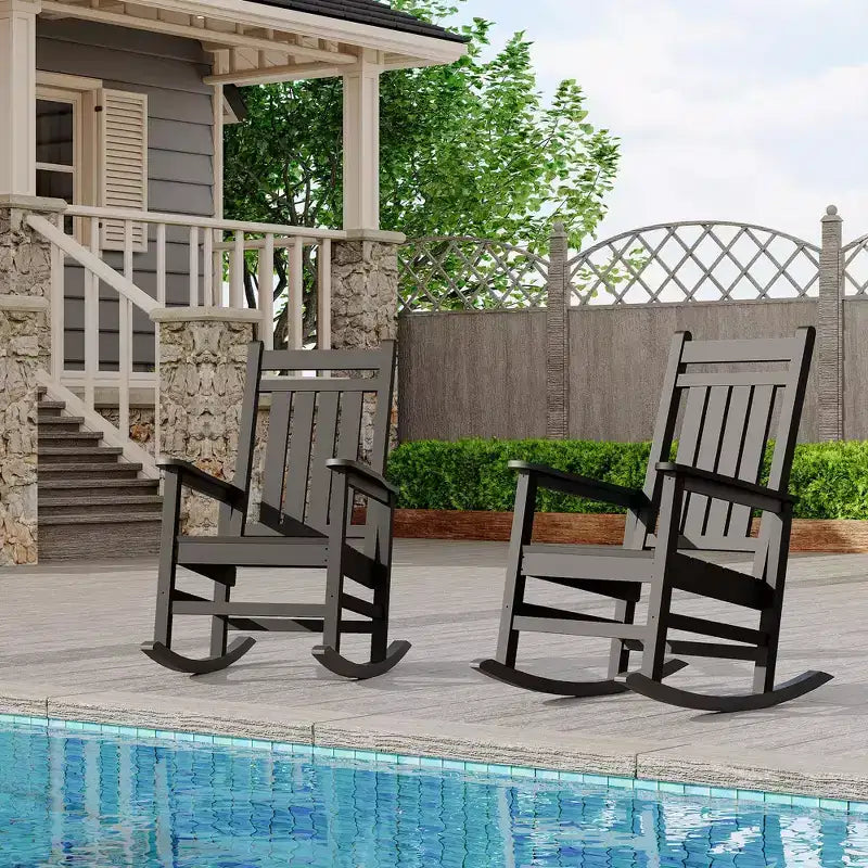 Sedie a Dondolo da Esterno Oversize in HDPE, Sedie a Dondolo da Giardino Resistenti per Tutte le Condizioni Atmosferiche, Sedie a Dondolo Durevoli per Portico, Esterno, Cortile Anteriore, Terrazza, Giardino