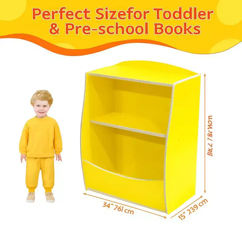 Libreria per bambini - Organizer portaoggetti per libri, armadietto giocattoli per bambini a doppio strato con scomparti aperti per camera da letto, cameretta, sala giochi