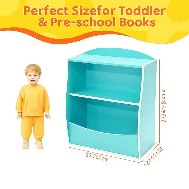 Libreria per bambini - Organizer portaoggetti per libri, armadietto giocattoli per bambini a doppio strato con scomparti aperti per camera da letto, cameretta, sala giochi
