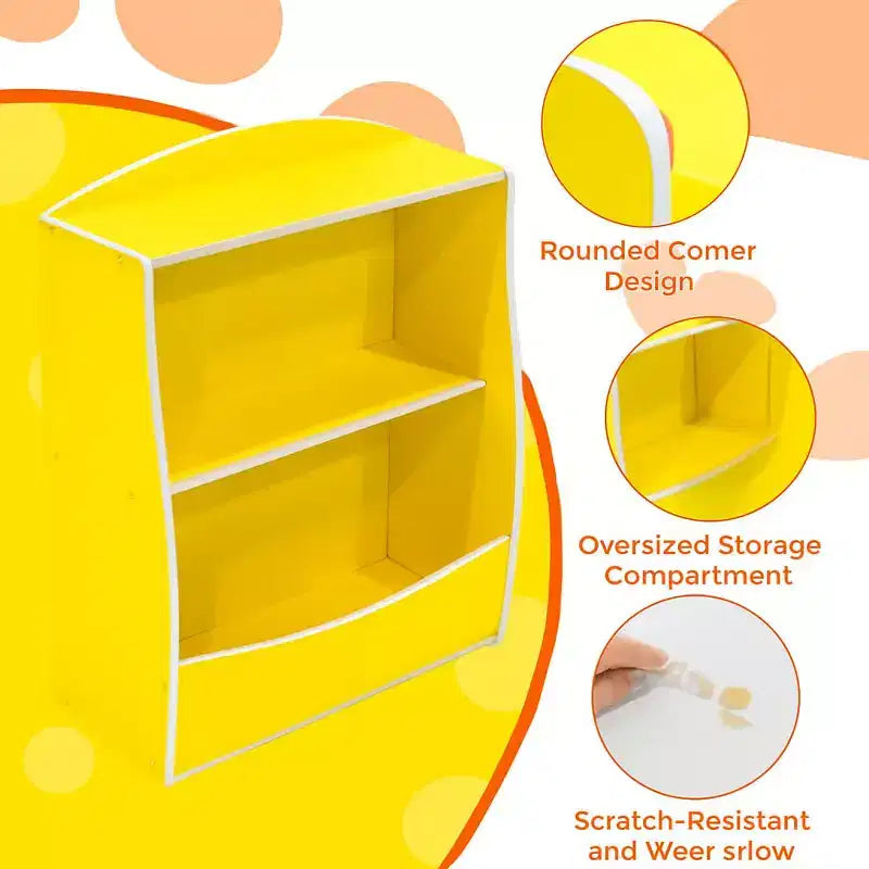 Libreria per bambini - Organizer portaoggetti per libri, armadietto giocattoli per bambini a doppio strato con scomparti aperti per camera da letto, cameretta, sala giochi