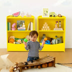 Libreria per bambini - Organizer portaoggetti per libri, armadietto giocattoli per bambini a doppio strato con scomparti aperti per camera da letto, cameretta, sala giochi