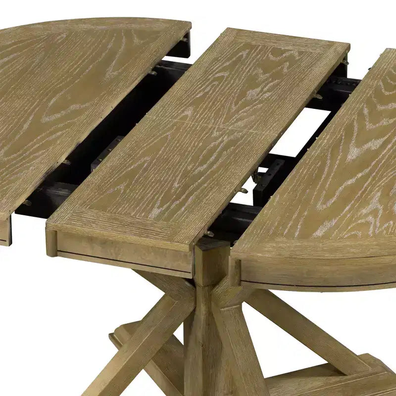 Tavolo da pranzo estensibile retrò da 54 pollici, tavolo pieghevole con prolunga da 12 pollici, tavolo rotondo per sala da pranzo, soggiorno, cucina