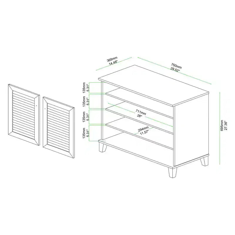Mobile Contenitore a 2 Ante in Legno Marrone Rovere: Stile Nautico, 4 Ripiani Fissi, Struttura in Legno