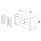 Mobile Contenitore a 2 Ante in Legno Marrone Rovere: Stile Nautico, 4 Ripiani Fissi, Struttura in Legno