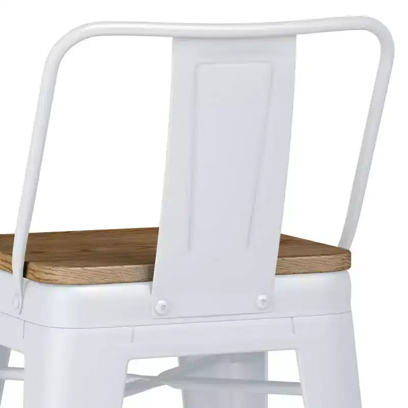 Set di 4 sgabelli da bar alti 24 pollici in metallo/legno
