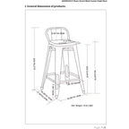 Set di 4 sgabelli da bar alti 24 pollici in metallo/legno