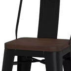 Set di 4 sgabelli da bar alti 24 pollici in metallo/legno