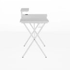 Scrivania da Gaming con Piano in Laminato e Telaio in Acciaio - Portabicchieri Rimovibile, Gancio per Cuffie e Supporto per Smartphone/Monitor