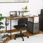 Scrivania da Computer Workstation da Ufficio con Scaffale e Ripiani Mobili