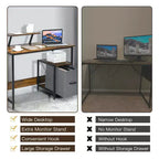 Scrivania da Computer Workstation da Ufficio con Scaffale e Ripiani Mobili