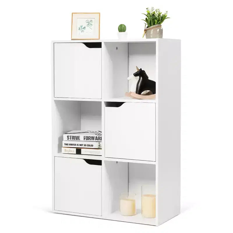 Libreria a 6 cubi Mobile in legno Scaffali portaoggetti Divisorio Organizzazione