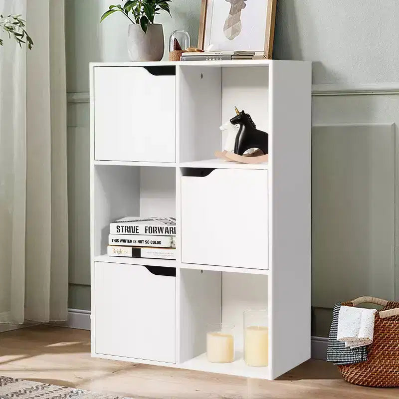 Libreria a 6 cubi Mobile in legno Scaffali portaoggetti Divisorio Organizzazione